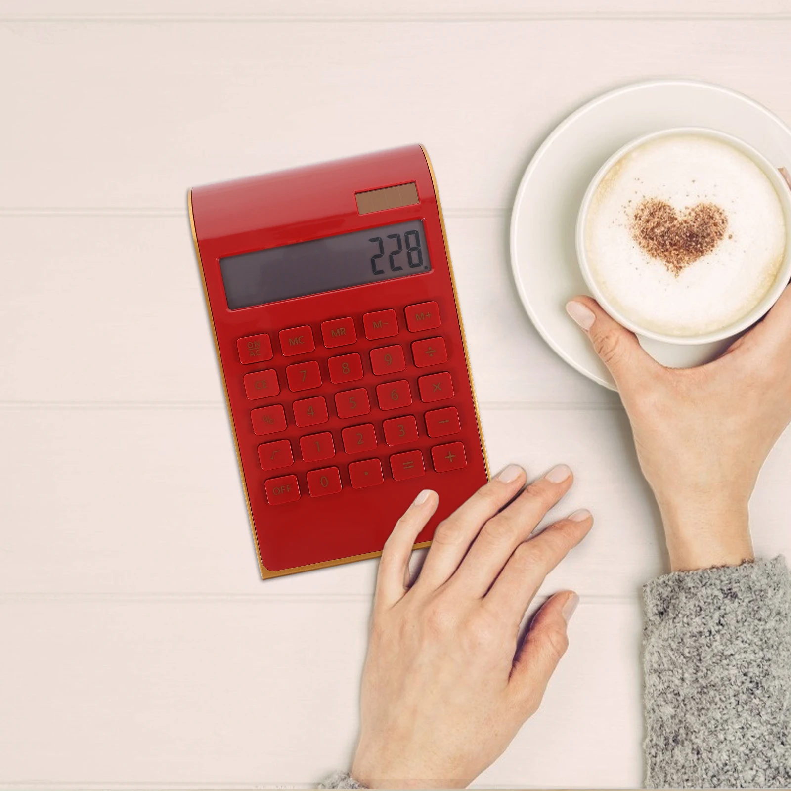 

Solar Power Portable Student Small Office School Supply Adorable Colored Electronic Calculator Creative Design Desktop