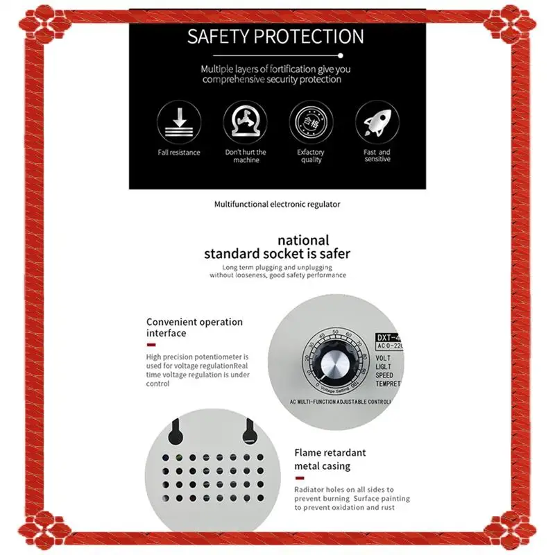 

24-Hour Delivery Adjustable Voltage Regulator 4000W SCR Adjustable Dimmer Speed Temperature Stepless Variable Speed Belt