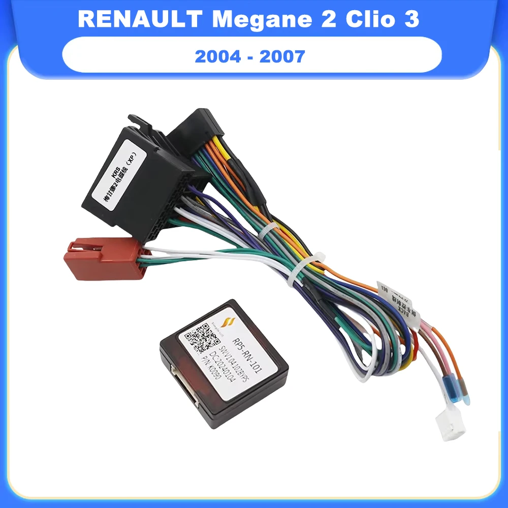 16 Pin For RENAULT Megane 2 Clio 3 Clio3 2004 - 2007 Canbus Android Player Power Cable Audio Adaptor Dash Trim kit Facia Panel