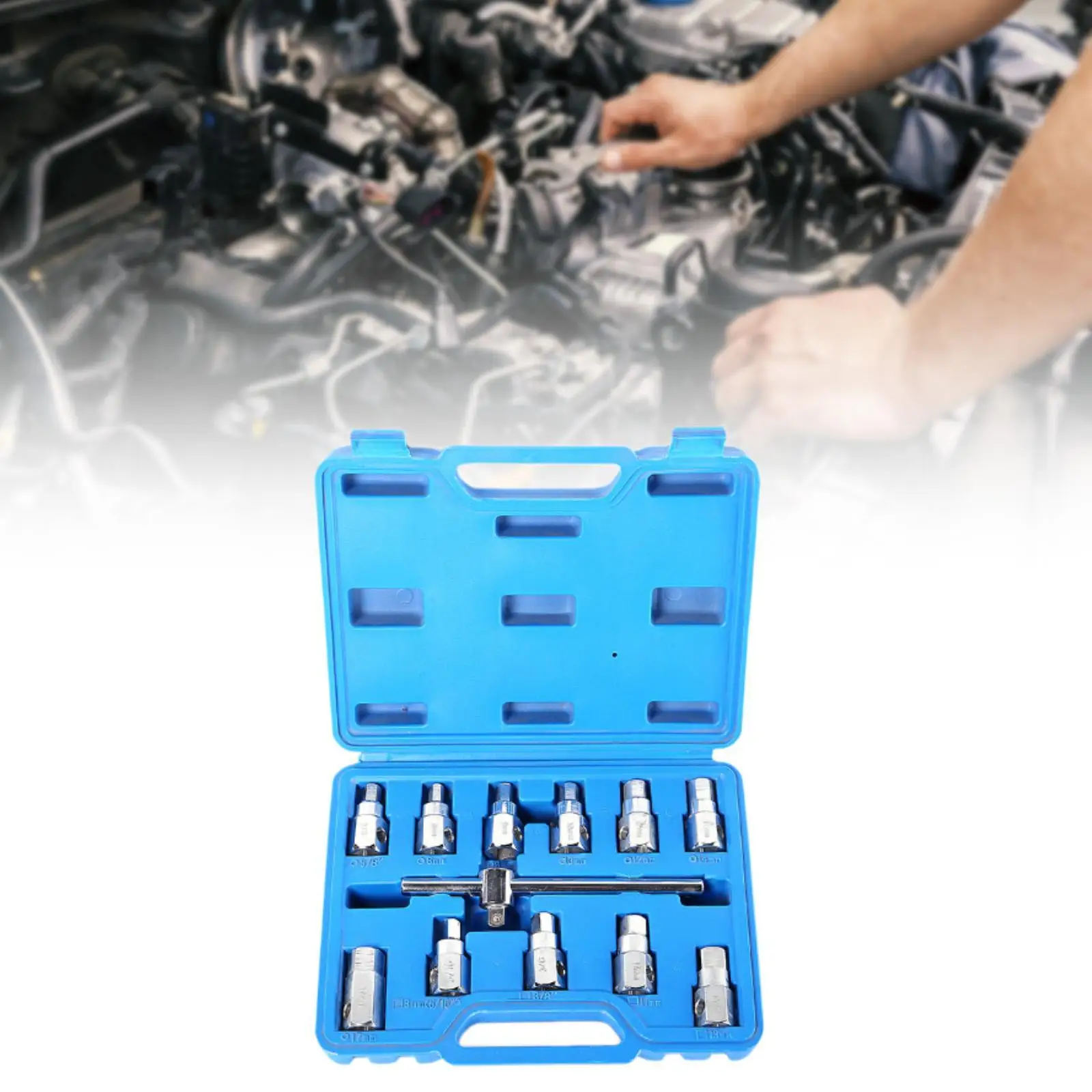 12 Pieces Spline Bit Socket Set Professional with Storage Box Portable