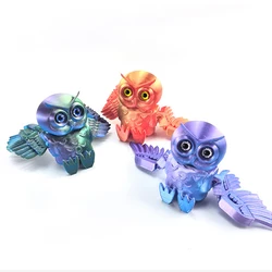 New Creative 3D Printing Owl Model Wings Tails Retractable Joints Movable Toys Decorative Ornaments Children's Toy Birthday Gift