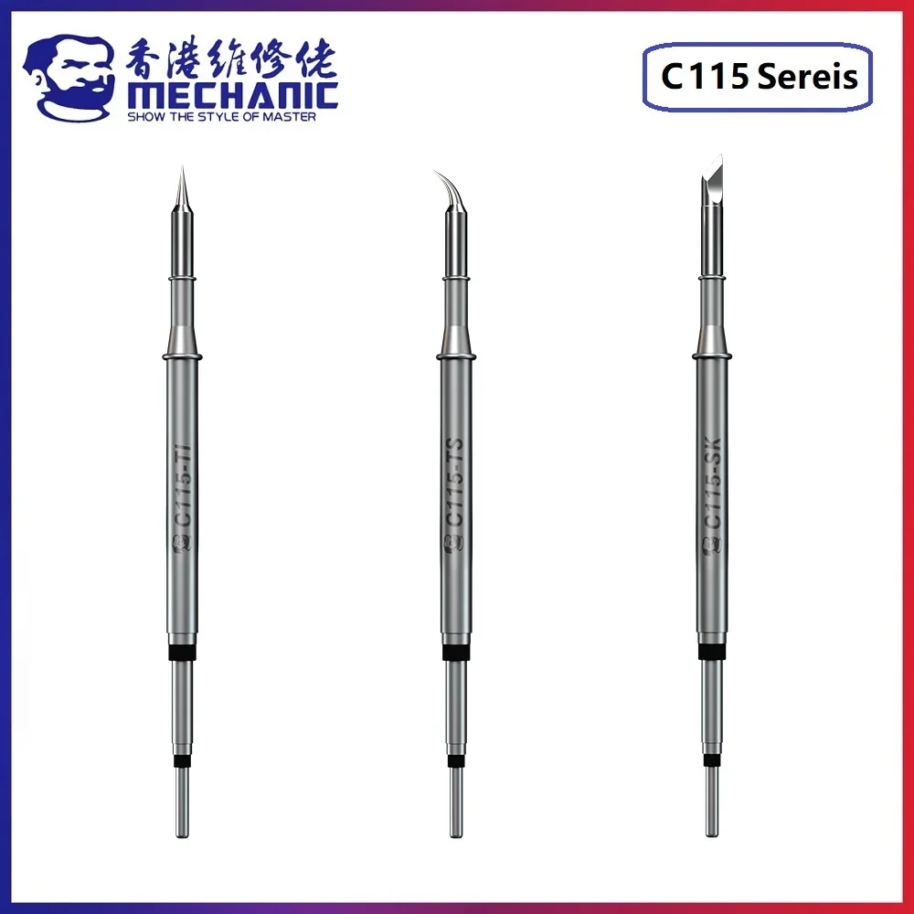 MECHANIC C115 Series Nano-level Internal Heating Long Soldering Iron Tip for JBC/Xsoldering/Sugon T26 Handle Soldering Station