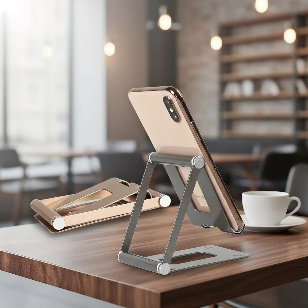 Universal Adjustable Phone Stand - Foldable Desktop Holder for Smartphones & Tablets