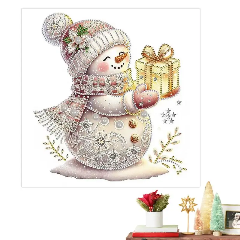 Crystal Art Kits Waterproof Painting Kits with Christmas Elements Crystal Painting Ornaments Tools Provided for Christmas