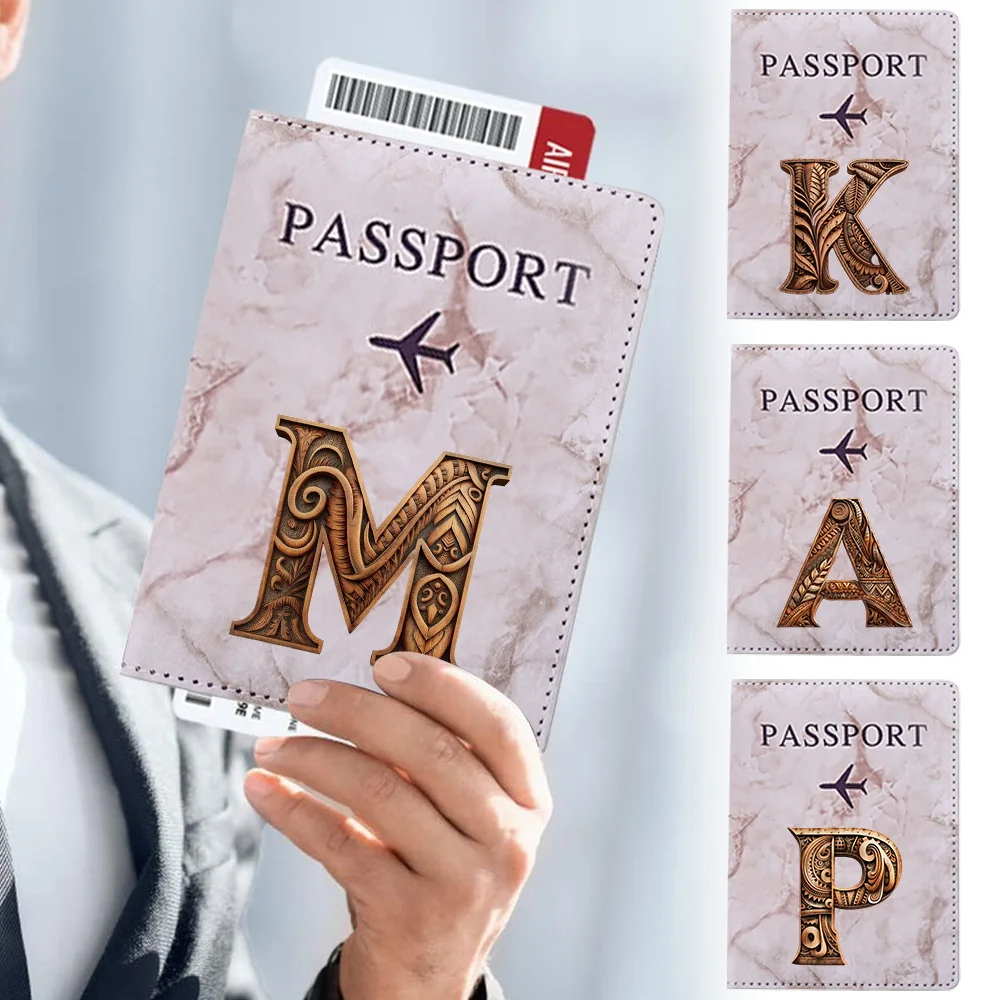 

Airplane Travel Passport Covers Passport Protector Holder ID Credit Card Holder UV Print Wood Art Series Travel Accessories