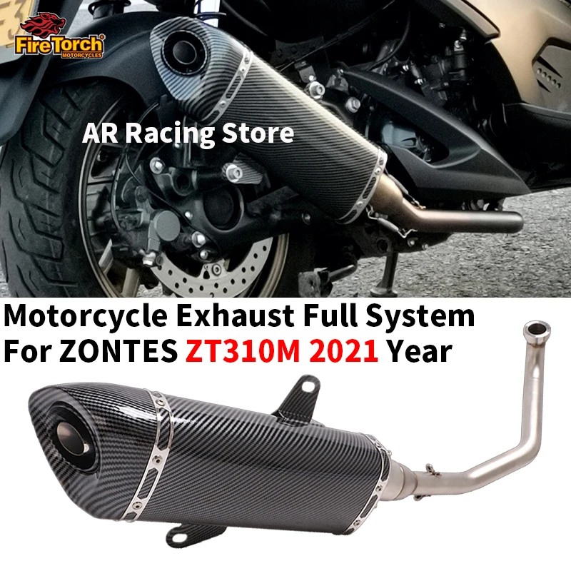 Slip On For ZONTES ZT310M 310M 2021 Year Motorcycle Modified Stainless Steel Exhaust Pipe Muffler 310M Exhaust Pipe Fittings