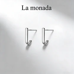 La Monada Hook Women Earrings Silver 925 Stud Fine Jewelry Minimalist Pierced Ears Small Silver 925 Stud Earrings For Women