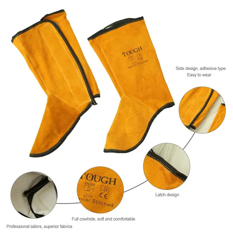 Cowhide Leather Anti-scalding Work Safety Apron Welder Apron Welding Protection Wear-resistant Welding Foot Guard Shoes Covers