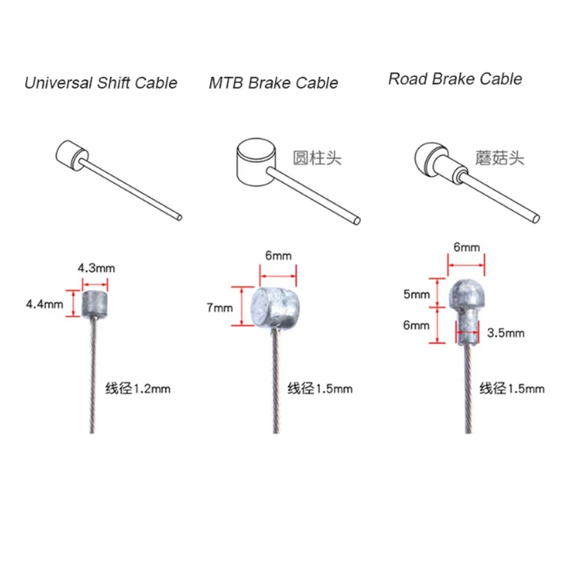 10PC Fahrrad Bremsen Linie Straße Mountainbike Brems Kabel Universal Fahrrad Schaltkabel Langlebig Straße MTB Bremse Schaltdraht