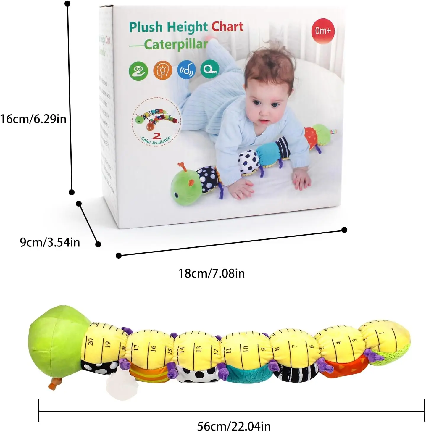 Baby Musical Stuffed Animal caterpillar Activity Soft Toys Multi-Sensory Crinkle Rattle and Textures Cute caterpillar Toys