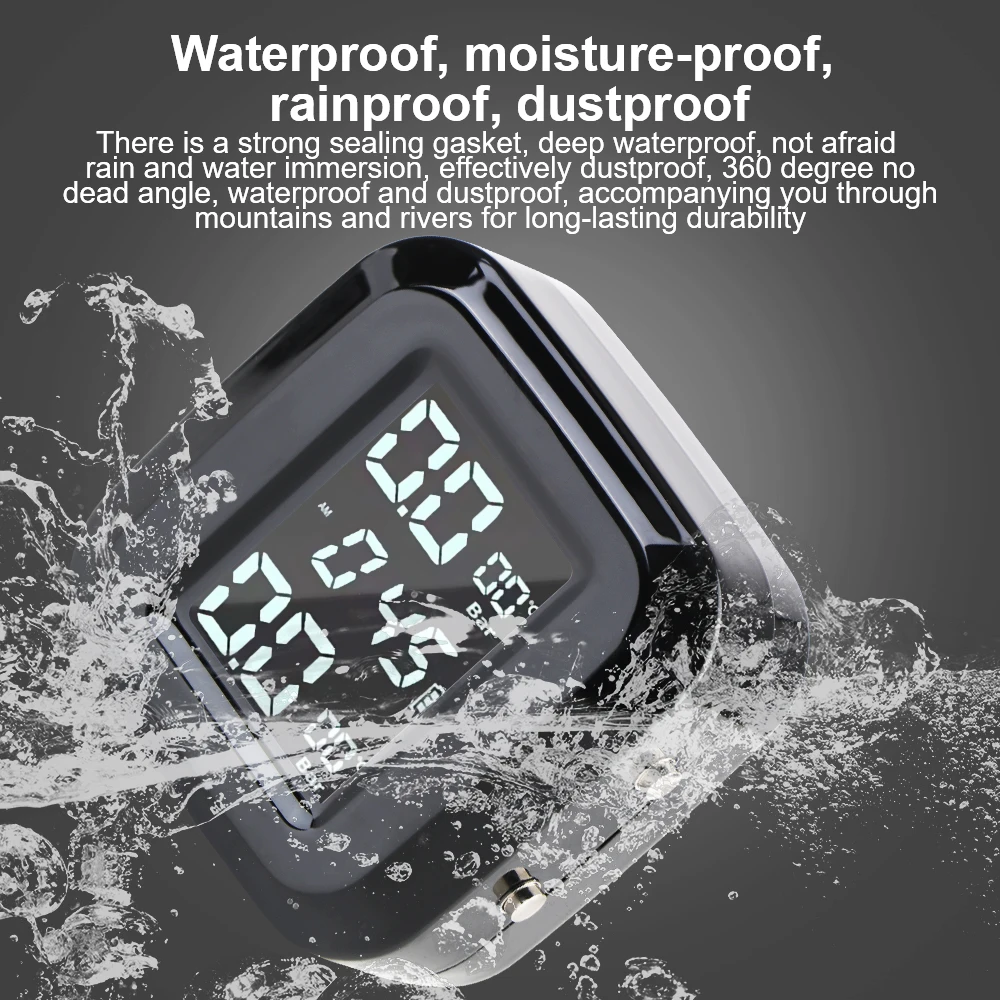 دراجة نارية TPMS نظام مراقبة ضغط الإطارات 2 أجهزة استشعار شاحن USB بالطاقة الشمسية ساعة رقمية إنذار الأمن دراجة نارية اختبار الإطارات