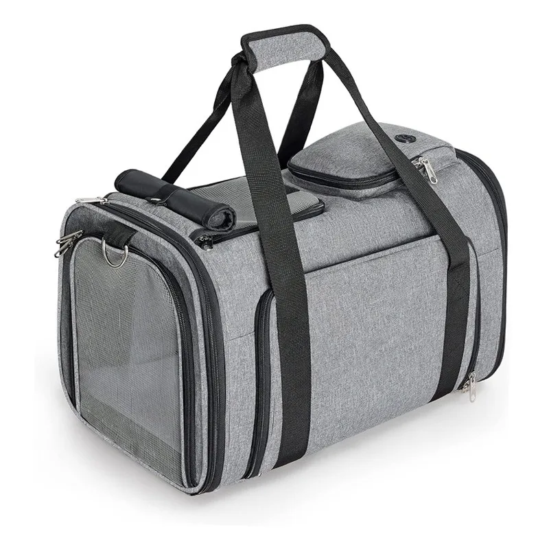 

Large Space Expandable Four Side Pet Carrier Airline Approved Soft Sided Cat Carrier Bag Portable Foldable Travel Puppy Carrier