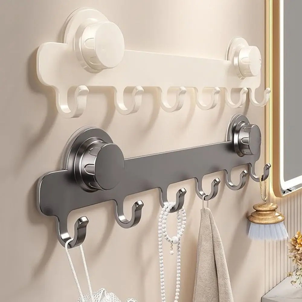 Badezimmer-Handtuchhalter aus Metall mit Saugnapf, einreihiger Kleiderbügelhaken, praktische einfache Aufbewahrung, Wandhaken
