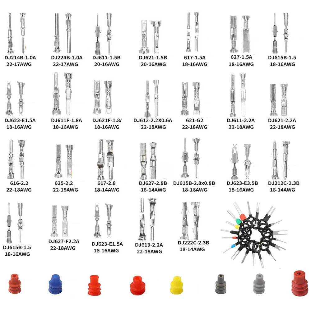 578pcs 1/1.5/1.8/2.2/2.8/3.5mm Auto Electric Connector Plug Removal Male Female Crimp Car Electrical Wire Terminal Plug Pins