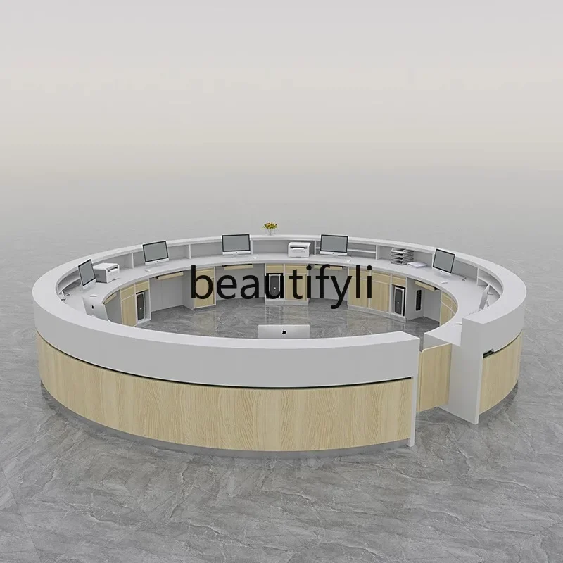 

zzqHospital front desk reception guide desk Nurse station guide desk work consultation Painting cashier bar table customization