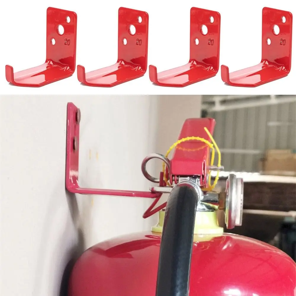 

4pcs Convenient L Shape Holder Wall Hook Fire Extinguisher Mount Extinguishers Bracket Wall Hanger