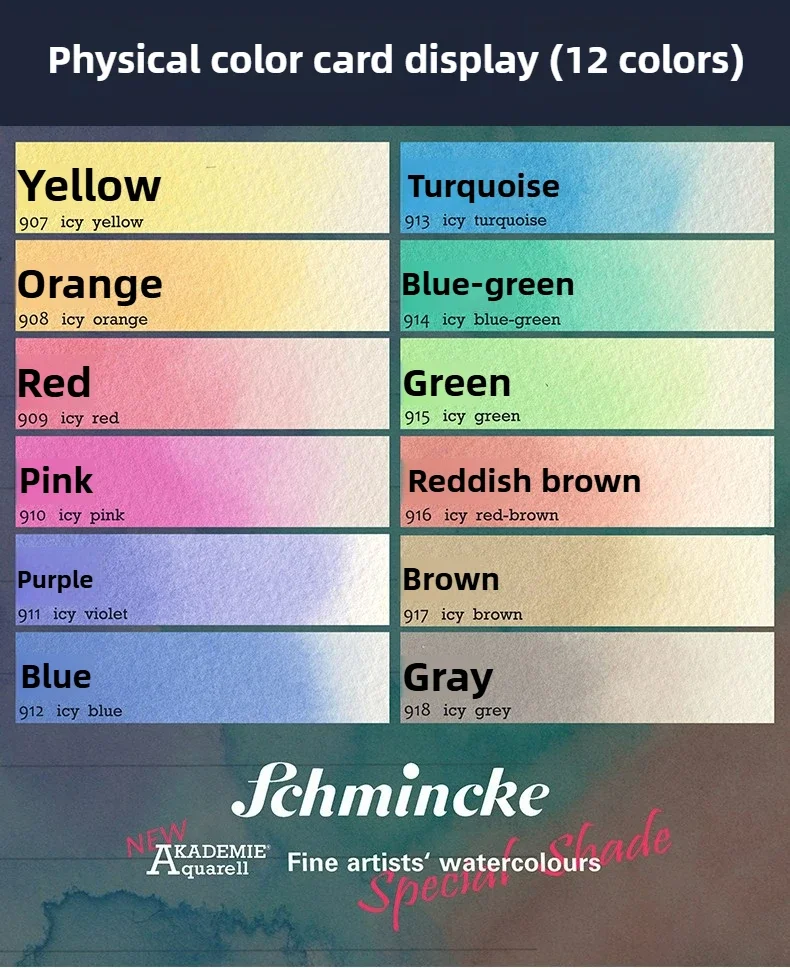 Deutschland Schmincke - Akademie ® Feinste Künstler-Aquarellfarben, 15ml Tuben, neue Farben, brillant, hoch lichtbeständig und cadmiumfrei – Detail 11