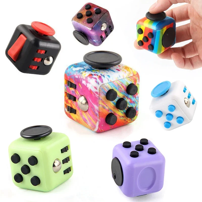 Colorful toys Decompress dice handle  cube decompression starry sky fingertip infinite Anti stress Game pad Toy for kids puzzle