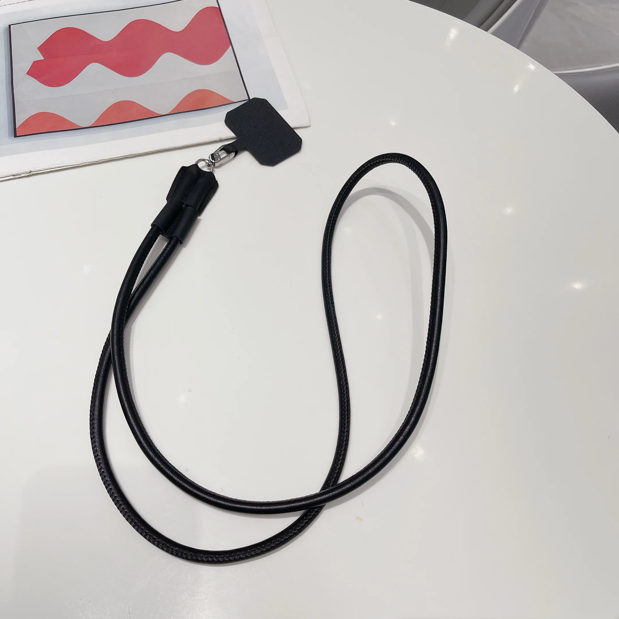 120 cm Long Crossbody Phone Lanyard Leather Pickup Chain Women\'s Long Neck Shoulder Strap Phone Case Universal Anti Loss Lanyard