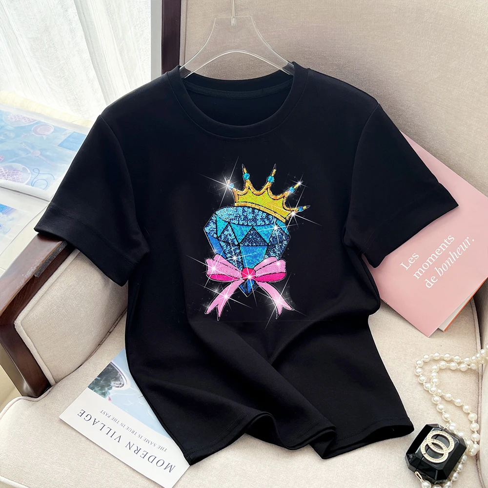 New Hot Sale Of The Season Summer New Loose Fit round Neck Short Sleeve  Women's T-Shirt  Casual Top Casual Korean