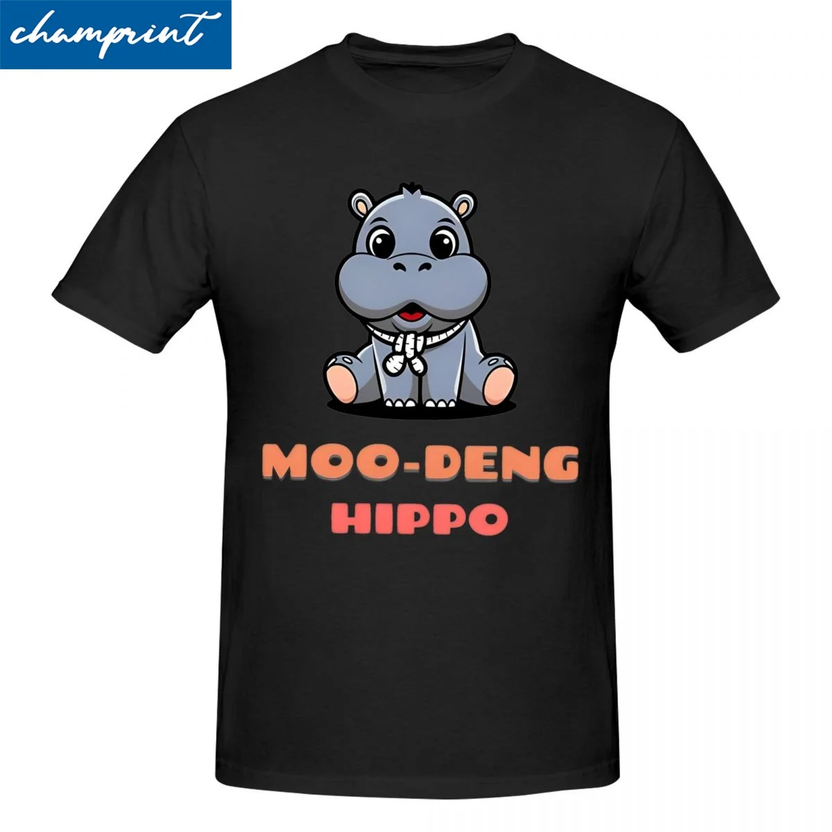 Men Women's Moo Deng Cute Baby Hippo From Thailand T Shirts 100% Cotton Tops Fun Short Sleeve Tee Shirt Gift Idea T-Shirt