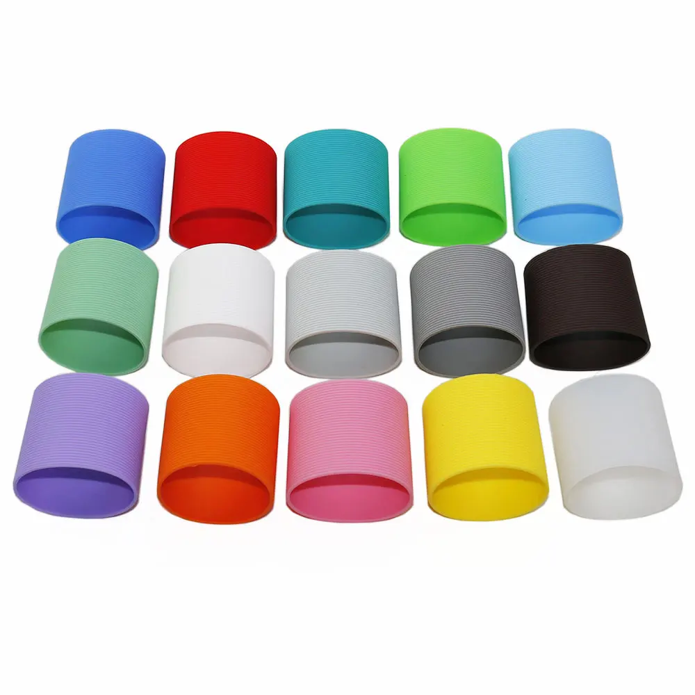 JCD 7.5cm Silicone Bottle Bottom Sleeve Threaded  Anti-Slip Water Bottle Pad Heat Insulation Cup Protective Cover Accessories