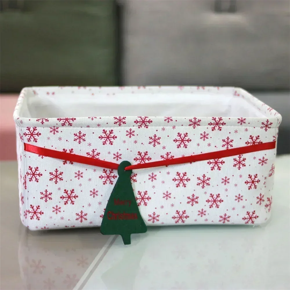 Caja de almacenamiento de regalo de Navidad, cesta organizadora de escritorio, decoración navideña para el hogar, almacenamiento de brochas de maquillaje de estilo navideño, herramientas de maquillaje, 1 Uds.