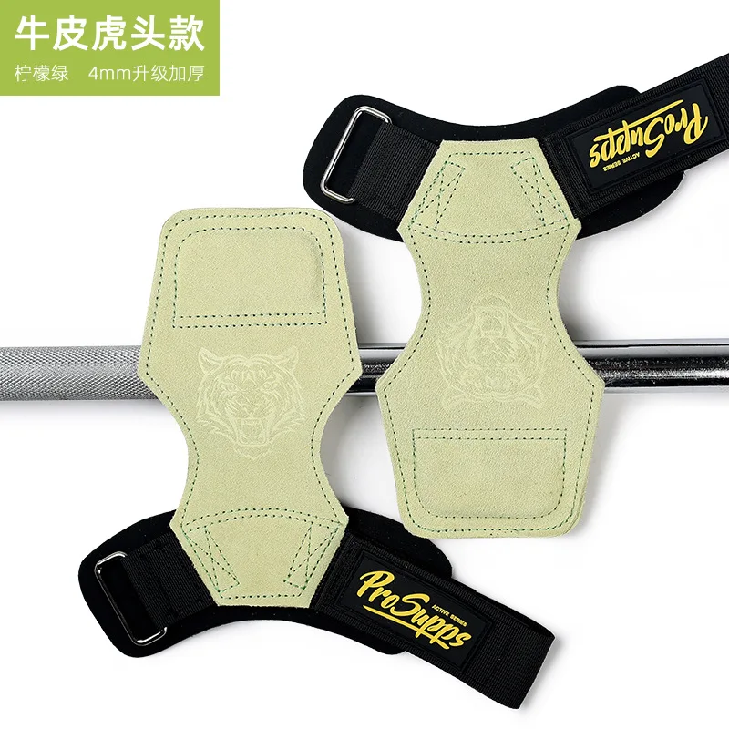 4MM Cowhide Weight Lifting Training Crossfit Fitness Bodybuilding Workout Palm Protector Horizontal Bar Gloves Wrist protection