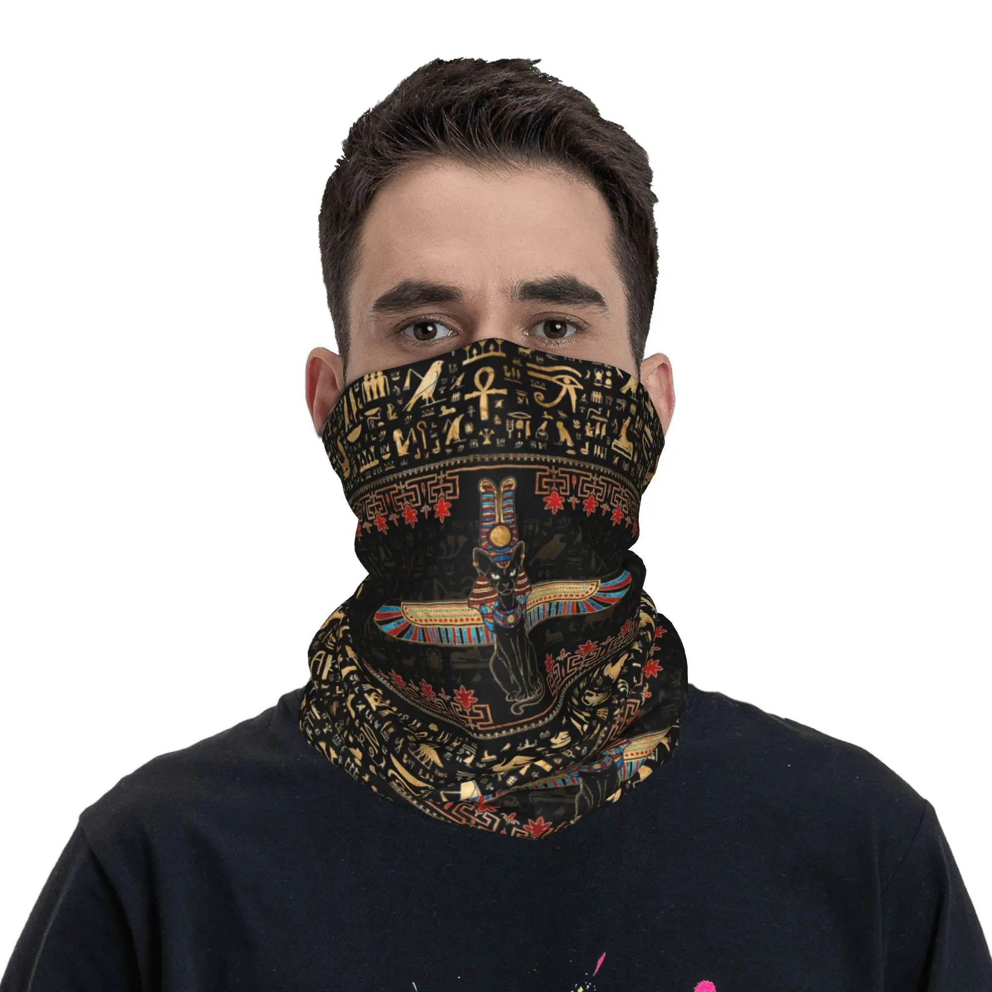 

Bastet Egyptian Cat Goddess Ancient Bandana Neck Cover Printed Wrap Scarf Balaclava Cycling Unisex Adult Washable