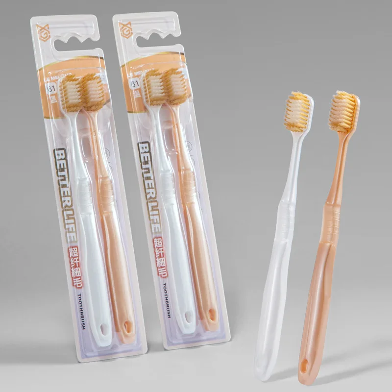 Couple soft bristled toothbrush with ultra soft and ultra-fine adult soft bristles, suitable for sensitive people to use