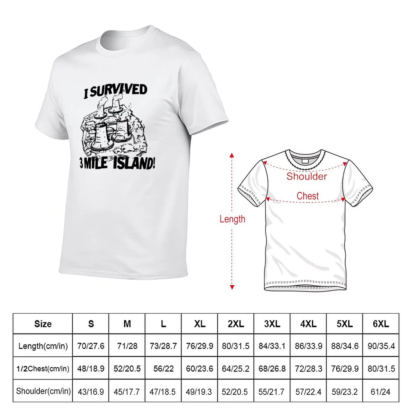 New I Survived 3 Mile Island T-Shirt summer clothes vintage clothes blank t shirts quick drying t-shirt workout shirts for men