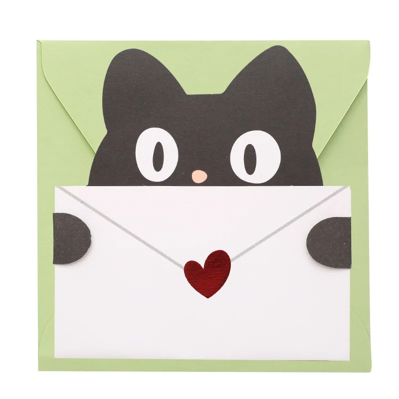 Cute Envelope Greeting Card Birthday Invitation Blessing Message Card Size 11.9*11.9cm