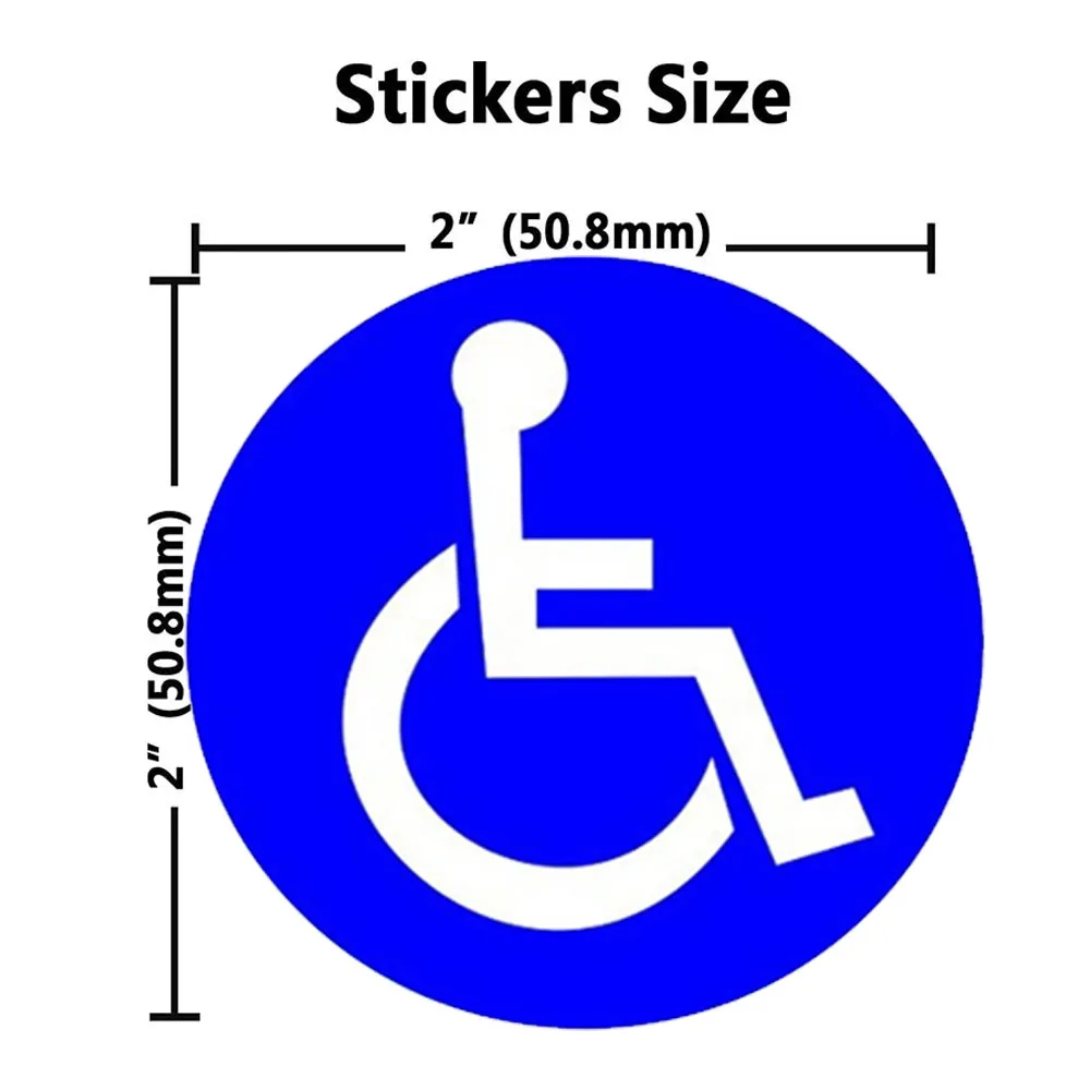 Wootile 2 "X 2" Set Van 200 Handicap Rolstoel Ronde Vinyl Decal Sticker Label