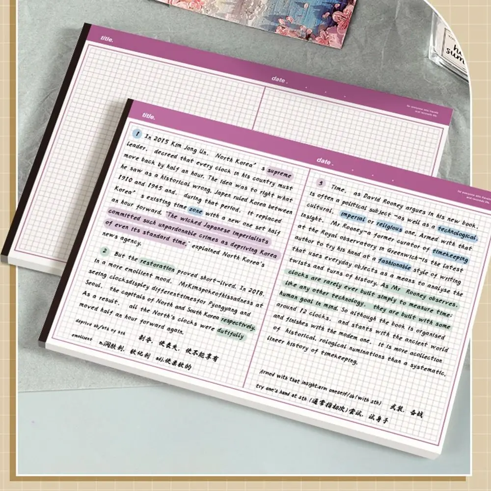 20 kartek/książka Wielofunkcyjny notatnik B5 z poziomymi kartkami do odrywania, zeszyt dla uczniów