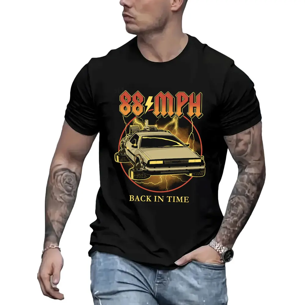 

88 MPH Back in time 1230 Back To The Future Sic Fi Gift t shirt 80s movies Time Machine Graphic Clothes All size Tops S-6XL