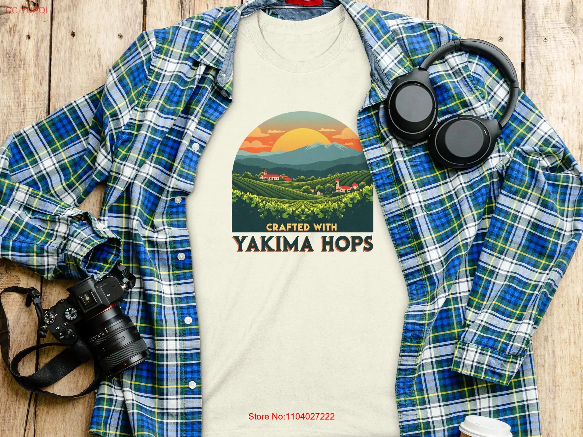 

Футболка Crafted with Yakima Hops Уникальный дизайн для любителей пива Hoppy Farm Пивоварный тур Крутое искусство Свежий живопис