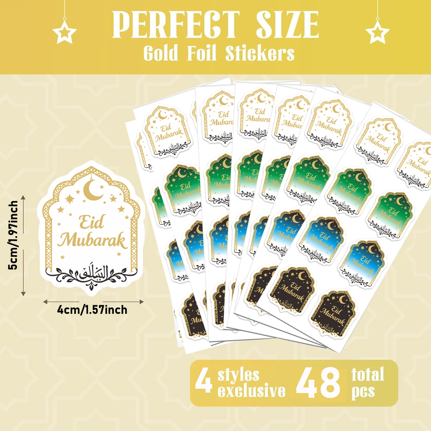 48 sztuk [Złote Naklejki Ramad – Home Decor Ramadan recenzja i cena