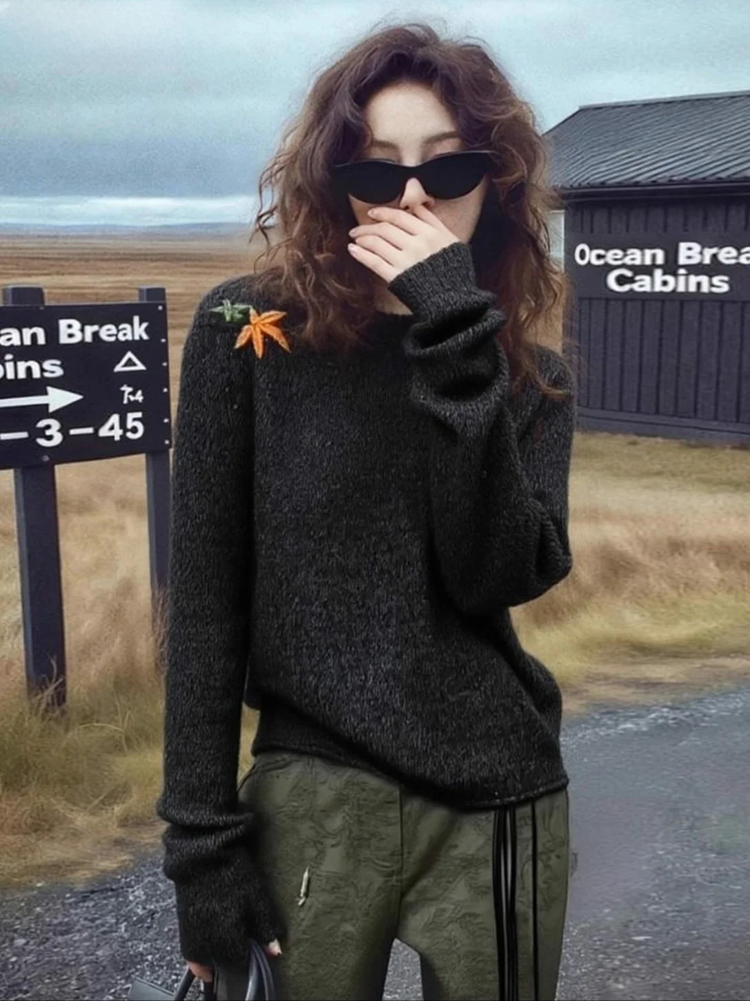 

Женский свитер Bla с вышивкой, весна-осень-зима, плотный, с пайетками, вязаный, для ношения под одеждой, La Chapelle, элитный, в стиле Lazy F...