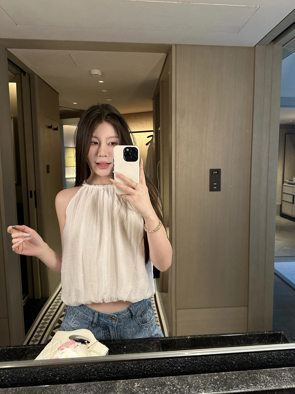 

Легкий женский летний жилет ручной работы с бретелями, свободного кроя, укороченный, для повседневной носки