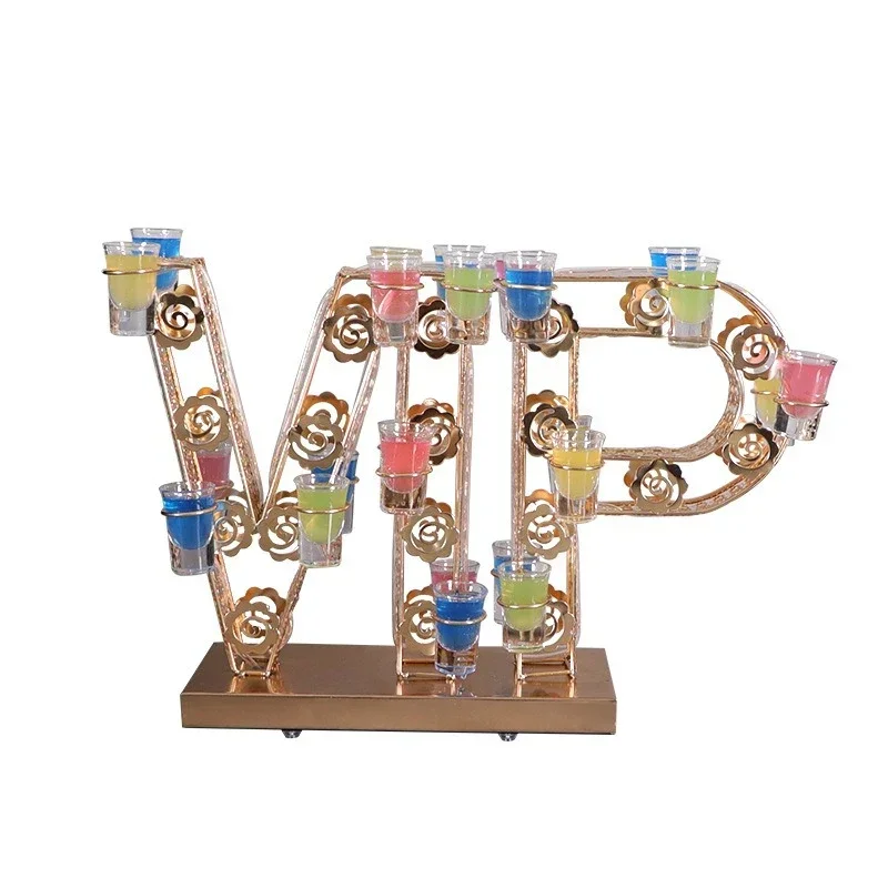 Bar luminous VIP bullet glass wine rack KTV club night show 24 holes led cocktail wine champagne glass holder