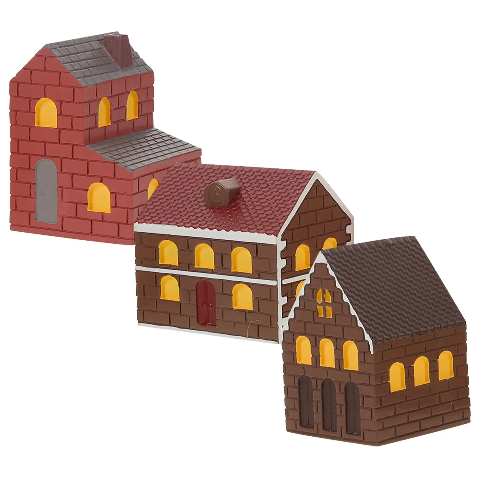 

3Pcs Miniature Japanese House Kit Resin Tiny Houses for Fairy Garden Bonsai Desktop Micro Landscape Garden Decoration