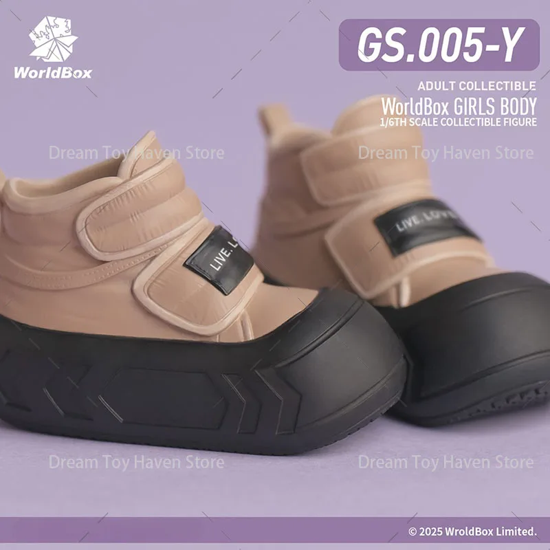 Worldbox 1/6 gs005 zapatillas de deporte de suela gruesa para mujer, zapatos atléticos sólidos con punta redonda, accesorio para muñecas corporales de figura de acción de 12 pulgadas
