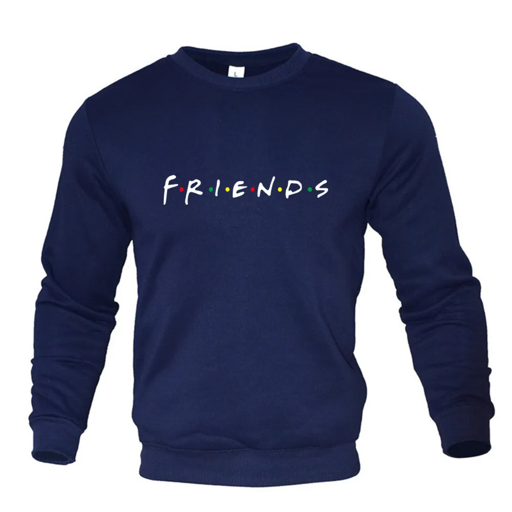 FRIENDS Print Fleece Hoodies Men Women Long Sleeve Sweaters Loose Casual Hoodie Round Neck Sweatshirts Bottom Shirts Pullovers