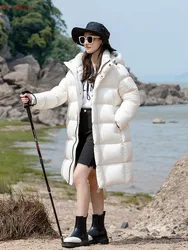 Fit -30℃ Cold Winter Coats Super Thicker 95% White Duck Down пуховая куртка Coats Female Warm Long Hooded Down Parkas wy1676