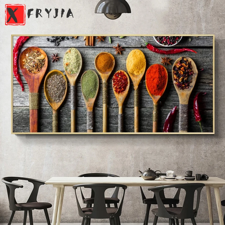 

Full square Round drill Spice seasoning spoon restaurant kitchen decoration 5D DIY diamond Painting Cross Stitch diamond Mosaic