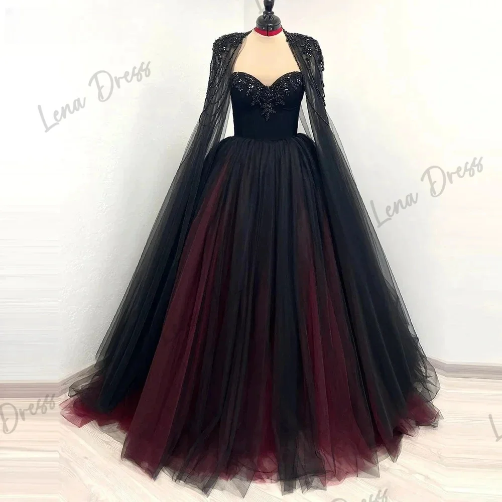 Lena Line A Evening Dresses Woman Elegant Chic Dress Es Shawl Elegant Formal Dresses for Women Sweetheart Beaded Lace Ball Gowns