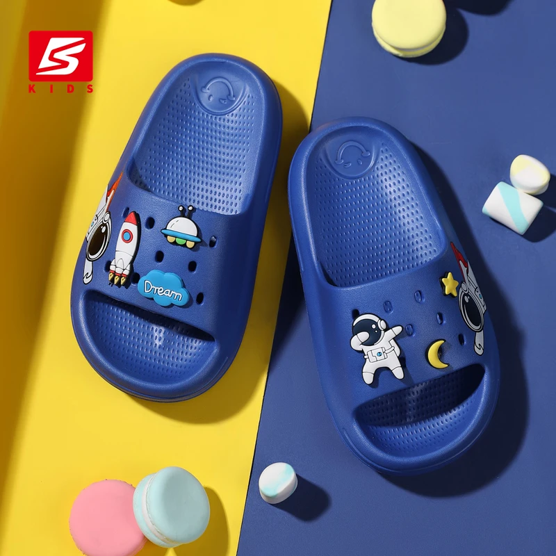 Baasploa 2024 Summer Children Slippers Boys Girls Slipper Anti-slip Child Beach Shoes Baby Home Sandals Kids Cartoons Flip Flops