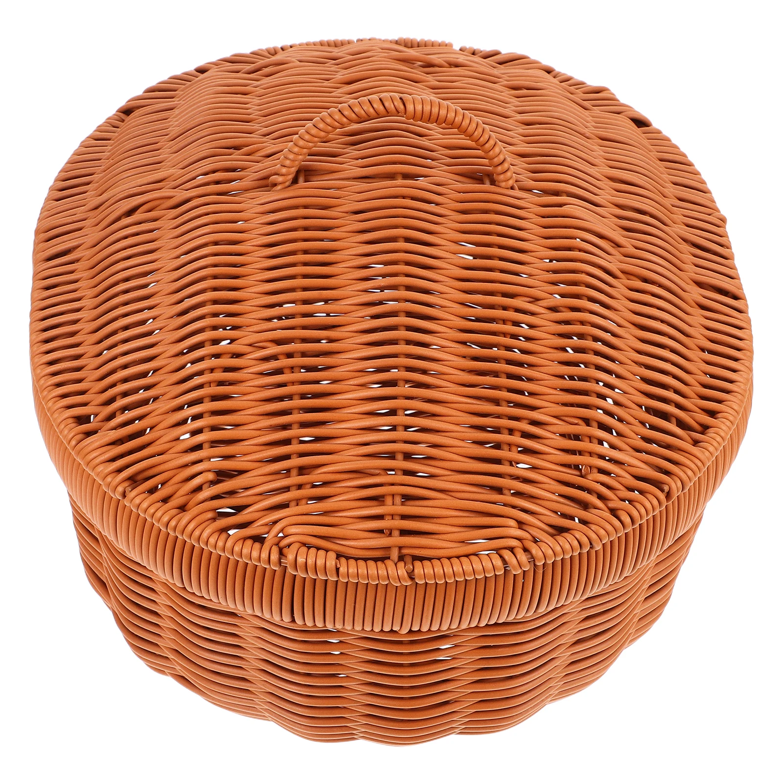 

Woven Basket Bread Storage H woven Plastic Lid Fruits Eggs Snacks Display Home Kitchen Living Room Storage Solution