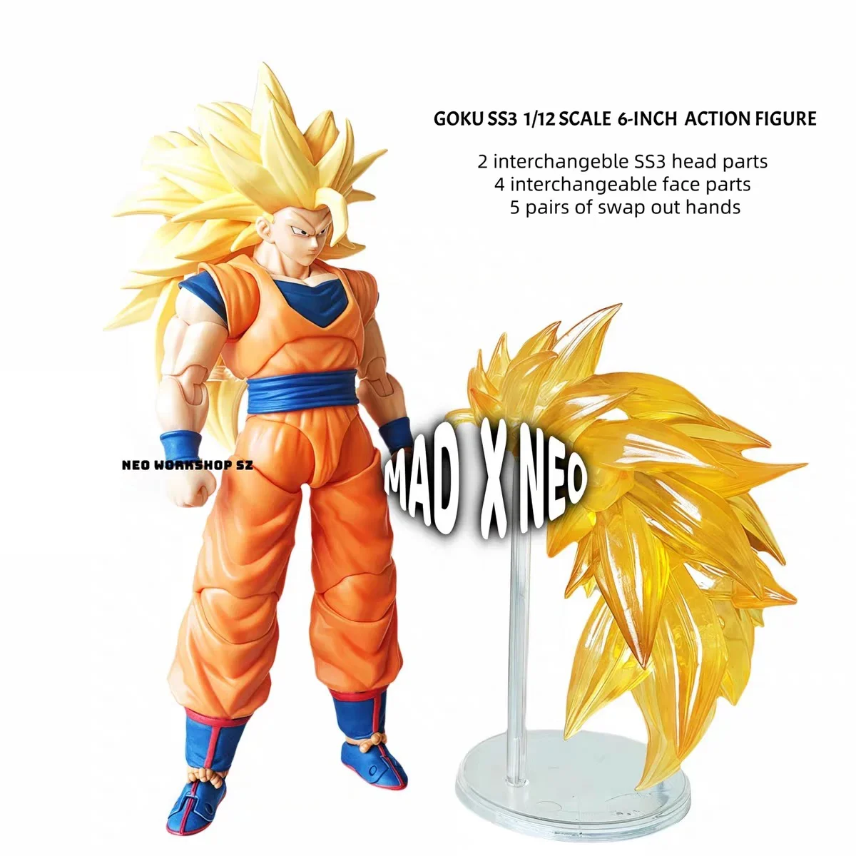 Neokong Studio 3.5 Body Dragon Ball Action Figure Goku Vegito Ssj3 SHF Vegeto Super Saiyan 3 تمثال مجموعة هدية عصرية #3