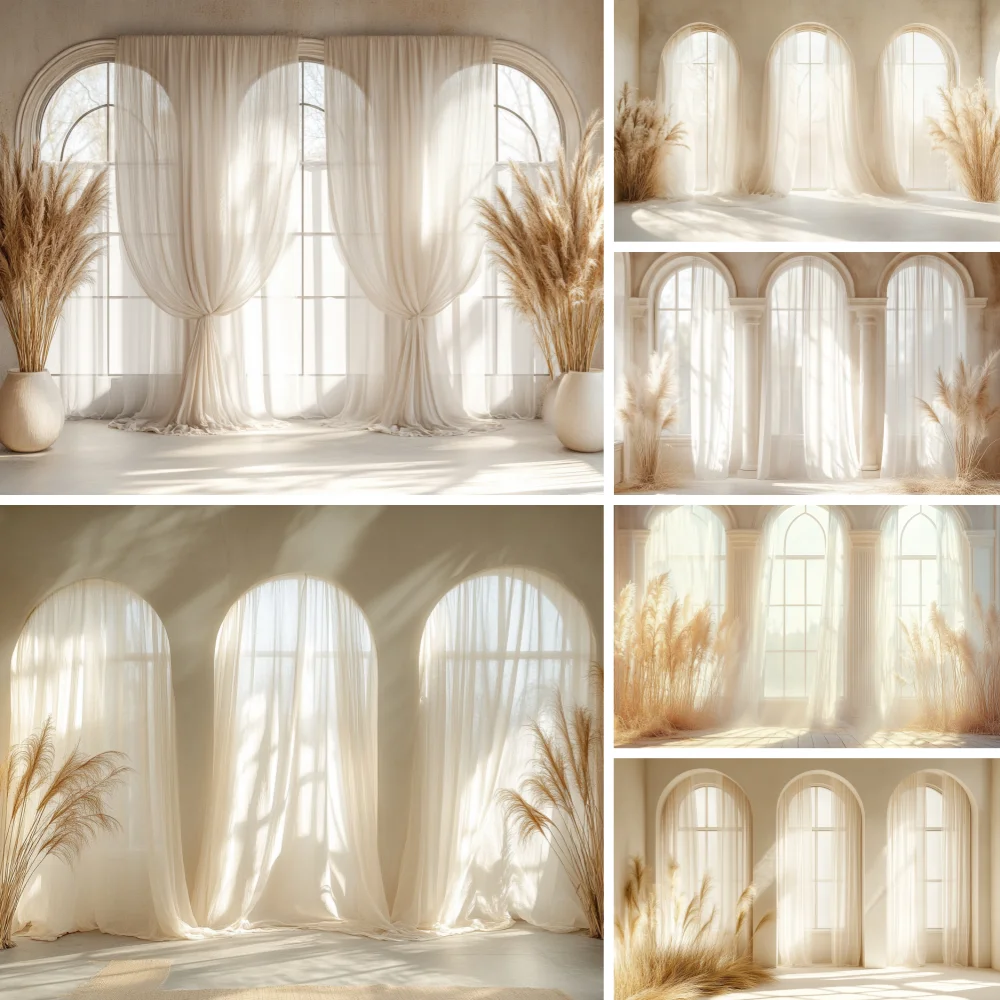 Window Photography Background Curtain Interior Adult Birthday Party Pregnant Portrait Decor Backdrop Photo Studio